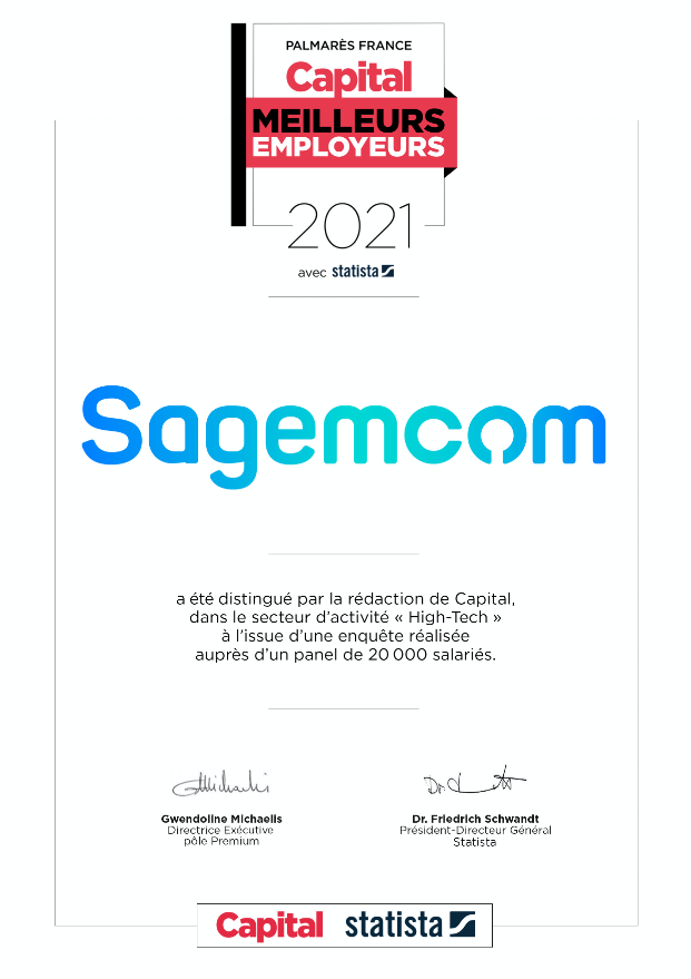  certificat 2021 SAGEMCOM